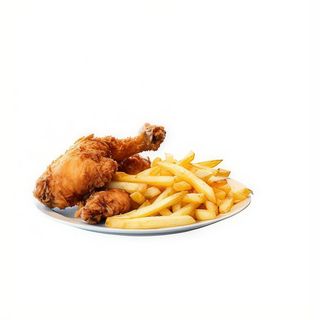 ¼ Pollo Broaster Pierna Con Patatas Y Ensalada