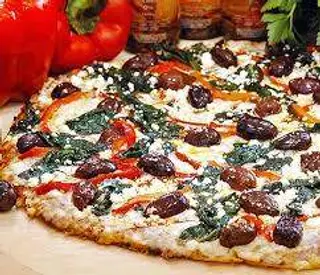 Mediterranean Roasted Pepper & Spinach Pizza