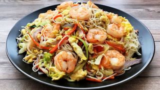 Fideos De Arroz Con Gambas