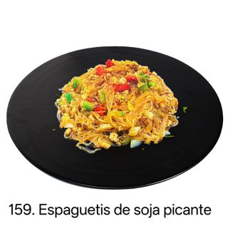 Espaguetis de soja picante
