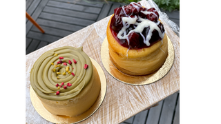 Mini sernik pistacja/wisnia