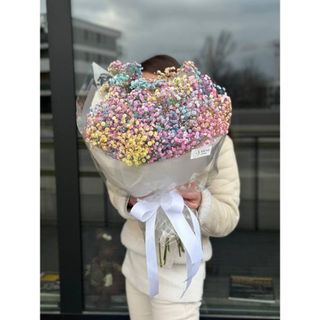 Bukiet z kolorowej gipsówki