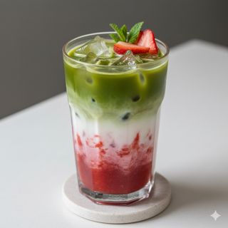 Iced strawberry matcha (300ml)