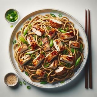 Soy noodles with chicken
