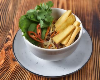 Смажені ростки сої з локшиною та Тофу (150/100г)