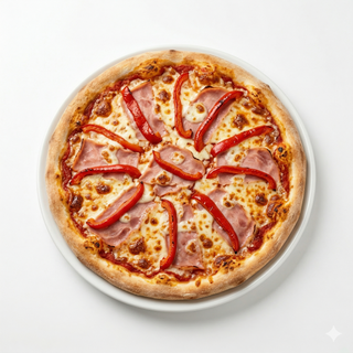 Pizza de jamón y morrón (35cm)