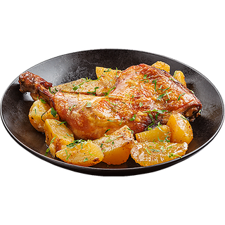 Пилешко бутче с картофи на фурна (390г)