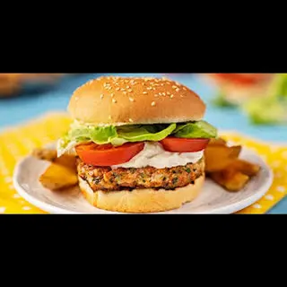 Chicken Burger with fries