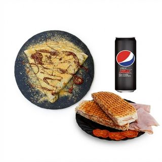 Tost Quattro + palacinka nutela + Pepsi Max 0.33