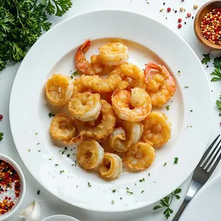 74. Calamari e gamberi fritti