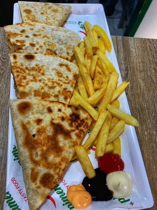Quésadilla Escalope champignons