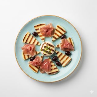 Scamorza affumicata di Agnone alla griglia e prosciutto di Norcia