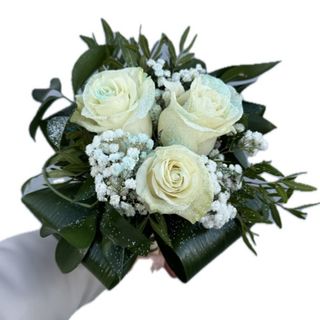 Bouquet de 3 rosas brancas 