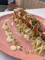 Poulet Farci Aux Crevettes Sauce Alfredo