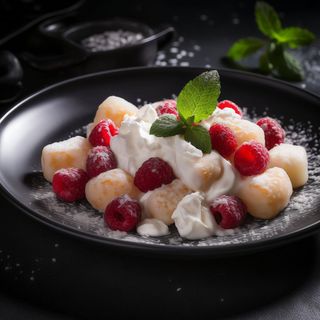 Sweet Cottage Cheese Gnocchi with Raspberries