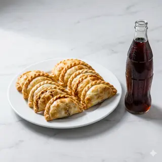 10 Empanadas de carne desmechada más una bebida