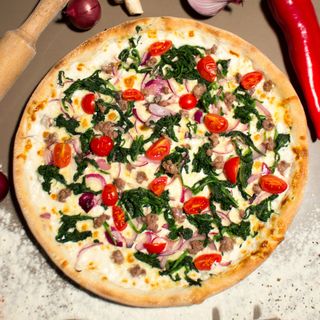 PIZZA SALSICCIA E SPINACCI