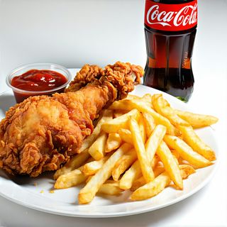 1 pc of Chicken + Chips + A free soda