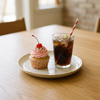 Cupcake and a Soft Drink