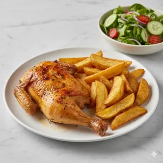 1/4 de pollo al carbon