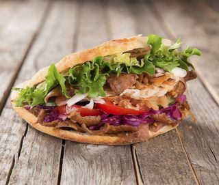 Doner kebab en pan de pita