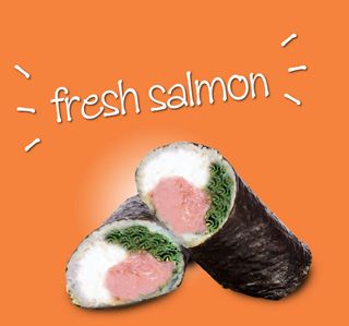 Sushi burrito fresh salmon