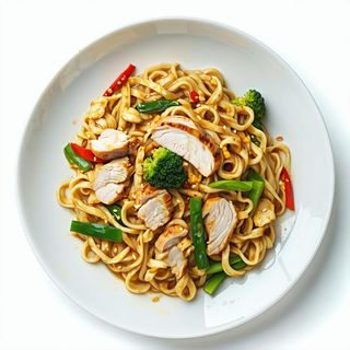 Yaki udon pollo