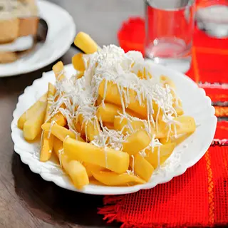 Пържени картофи със сирене (200г.)