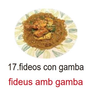 17. Fideos Fritos con gamba