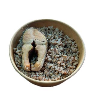 წიწიბურა 200 გრ და მოხარშული ორაგული 100გრ