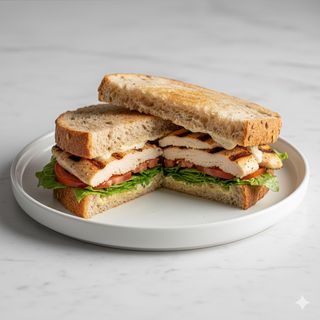 Bocadillo de pollo con vegetales