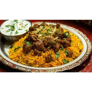 Mutton (Lamb) Biryani With Raita
