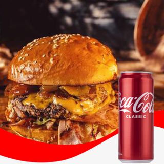 ბარბექიუ ბურგერი + კოკა-კოლა კლასიკი ქილის - 0,33ლ