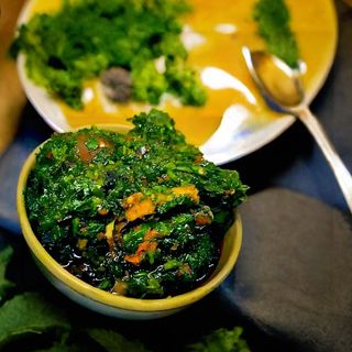 Vegetable soup with goat meat