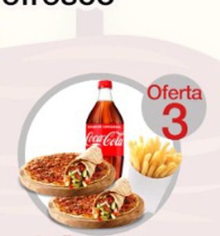 oferta 3 ( 2 lahmakun+patatas+refresco 1l )