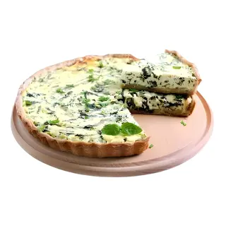 Mini quiche de espinacas y queso rulo. 2 unidades.