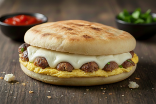 Chapati Omelette Kabeb Mozzarella Arbi