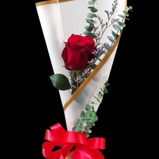 Single Red Rose Bouquet