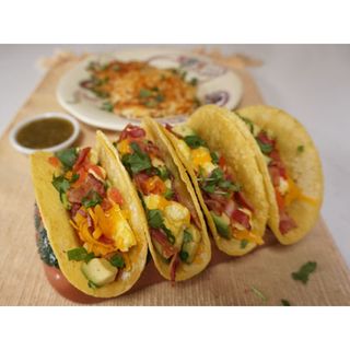 Hash Brown With Eggs Baconi Tomatoes & Mushrooms Tacos