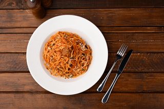 Spaghetti and meatball with marinara sauce