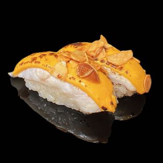 41. Suzuki flambé cheese