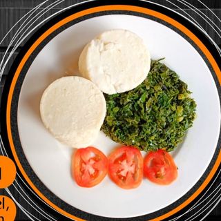 Ugali with seasonal vegetables 