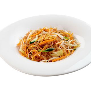Spaguettis de soja con verduras