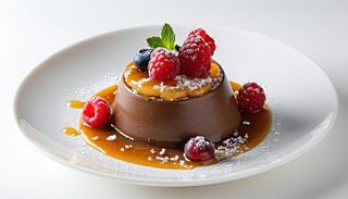 Mousse al cioccolato guarnita