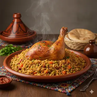 Riz Poulet fruit sec