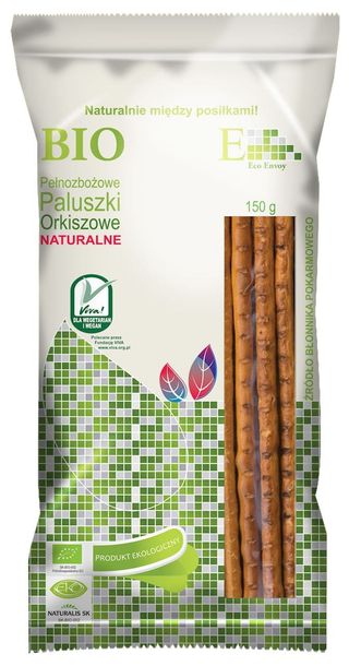 PALUSZKI ORKISZOWE PEŁNOZIARNISTE NATURALNE BIO 150g - ENVOY