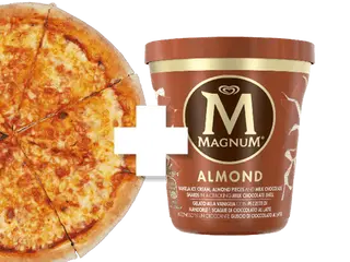Duża pizza Goły benek + Magnum Almond 0.44l