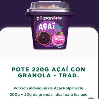 Açai Tradicional( 220 G.) Con Guaraná Y Granola