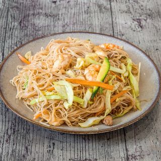 Fideos De Arroz Con Gambas