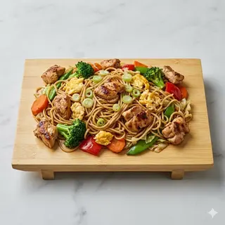 128. Spaghetti di soia con pollo